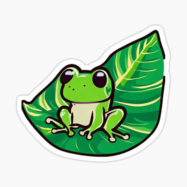 Item preview, cute little frog on green leaf 3 designed and sold by Tandilia23.