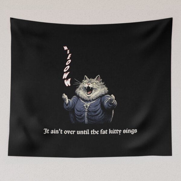 Item preview, Fat Kitty Sings, Opera, Cat Lover designed and sold by Mythic Legends Digital.