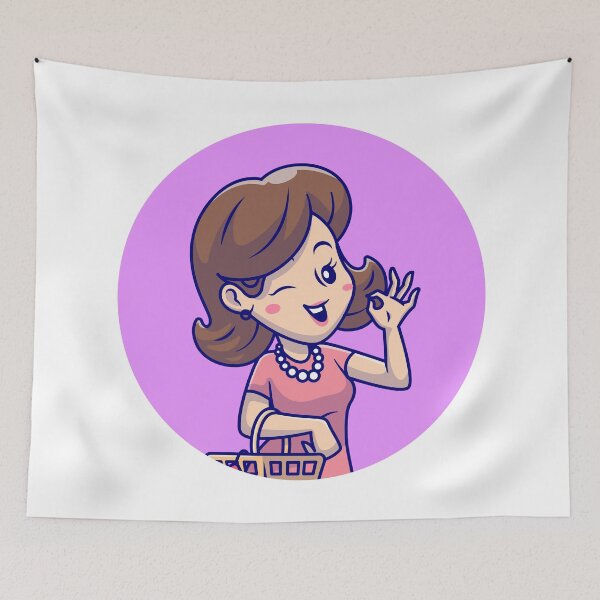Item preview, Retail Therapy: Cute Woman Shopping Cartoon designed and sold by hjian8219.