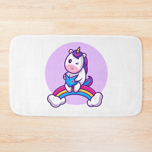 Item preview, Enchanted Reading: Cute Unicorn on Rainbow designed and sold by hjian8219.