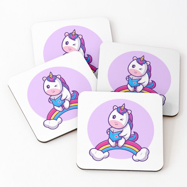Item preview, Enchanted Reading: Cute Unicorn on Rainbow designed and sold by hjian8219.