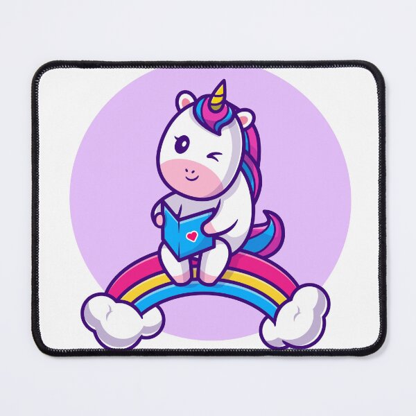 Item preview, Enchanted Reading: Cute Unicorn on Rainbow designed and sold by hjian8219.