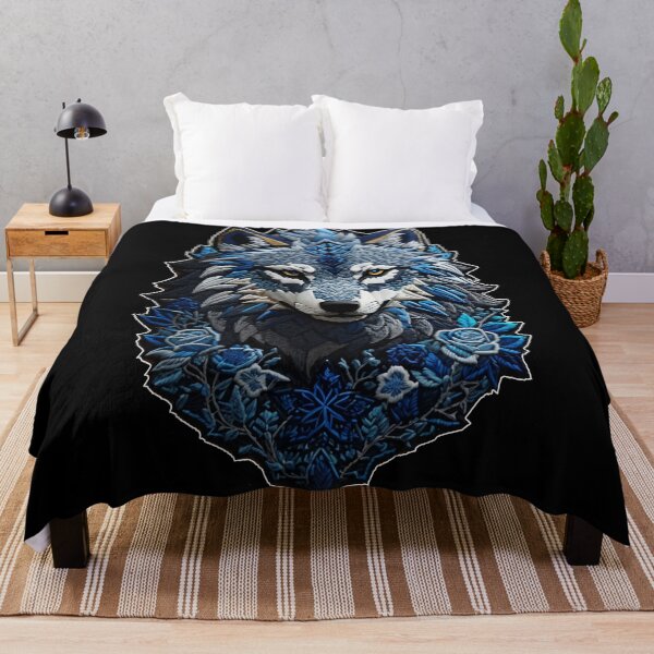 Item preview, Winter Blue Wolf with Blue Roses designed and sold by Kai Multiverse.
