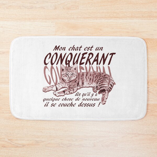 Item preview, Conquering cat - colorized brown-red version, text in French designed and sold by SylvieG18.