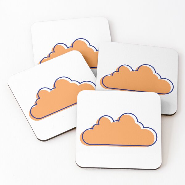 Item preview, Orange and Blue Cloud Line Art designed and sold by Allie Rockhill.