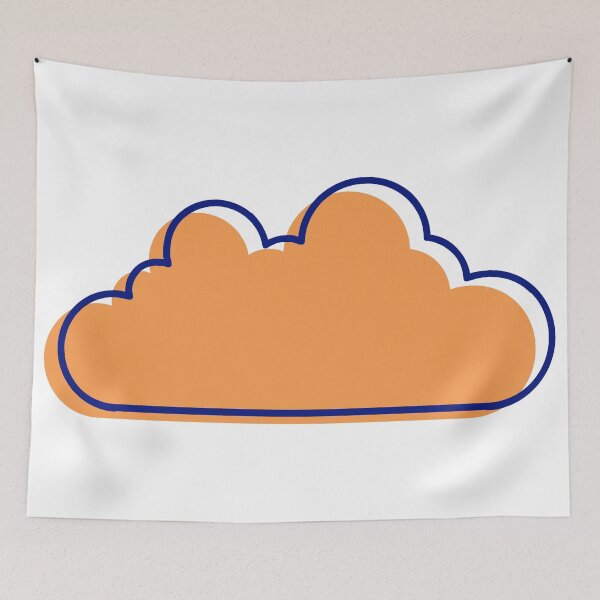 Item preview, Orange and Blue Cloud Line Art designed and sold by Allie Rockhill.