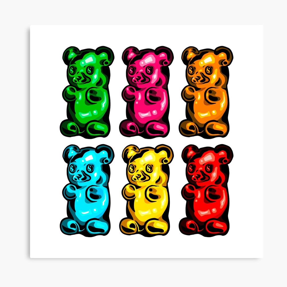  Cloxks Gummy Bears Art Print - Vintage Poster 8x12