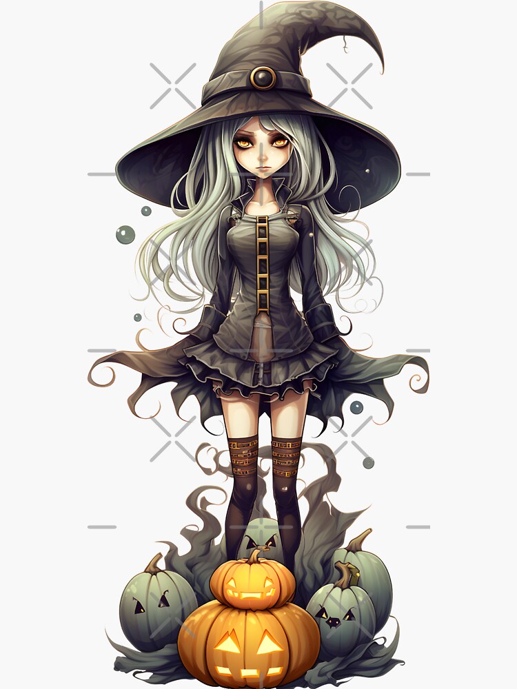 Anime Witch Watercolor Halloween On Black: เวกเตอร์สต็อก (ปลอดค่าลิขสิทธิ์)  2317434493 | Shutterstock