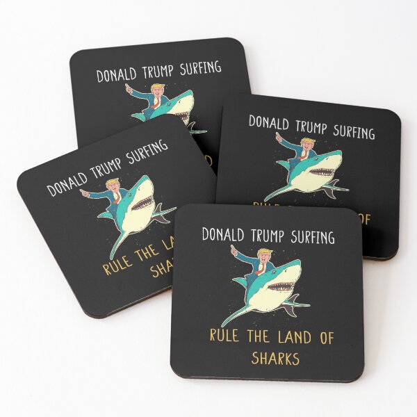 Item preview, Donald TrumpSurfing rule the land of sharks designed and sold by SVRT SHIRT.