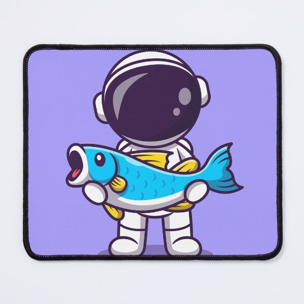 Item preview, Cosmic Catch: Cute Astronaut with Fish Cartoon designed and sold by hjian8219.