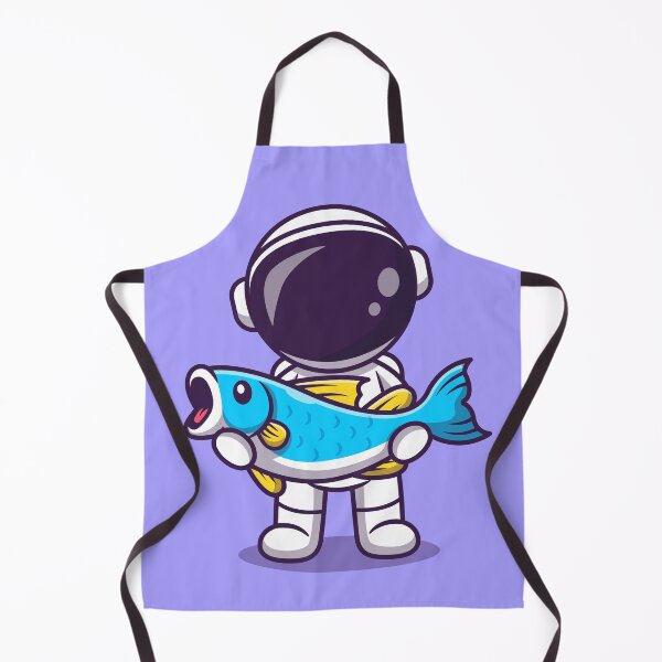Item preview, Cosmic Catch: Cute Astronaut with Fish Cartoon designed and sold by hjian8219.