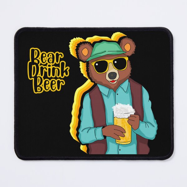 Item preview, Hipster Bear Drinks Beer designed and sold by fantasmahappy.