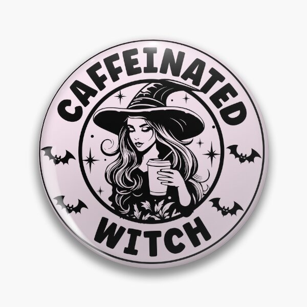 Item preview, Caffeinated Witch | Halloween Coffee Lover Witch - Light Pink designed and sold by PearlMoonGrapes.