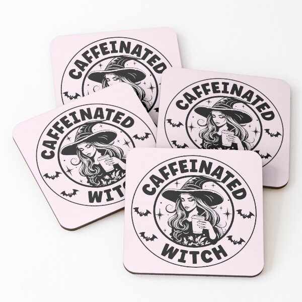 Item preview, Caffeinated Witch | Halloween Coffee Lover Witch - Light Pink designed and sold by PearlMoonGrapes.