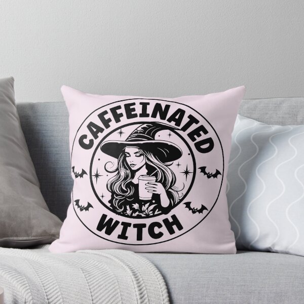 Item preview, Caffeinated Witch | Halloween Coffee Lover Witch - Light Pink designed and sold by PearlMoonGrapes.