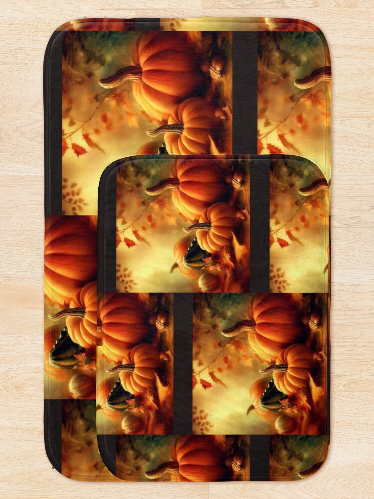 Thumbnail 5 of 6, Bath Mat, Pumpkins and Gourds, Autumn is Here designed and sold by 5849.