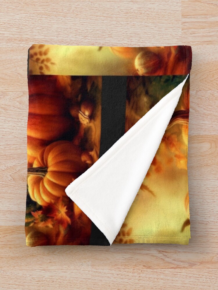 Thumbnail 3 of 6, Throw Blanket, Pumpkins and Gourds, Autumn is Here designed and sold by 5849.