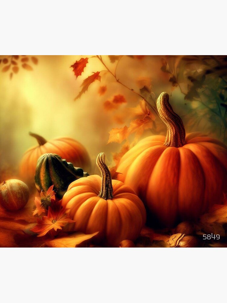 Thumbnail 5 of 5, Mouse Pad, Pumpkins and Gourds, Autumn is Here designed and sold by 5849.