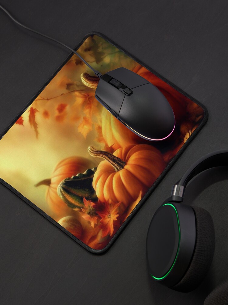 Thumbnail 4 of 5, Mouse Pad, Pumpkins and Gourds, Autumn is Here designed and sold by 5849.