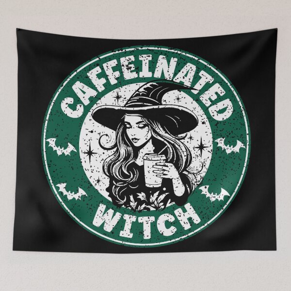 Item preview, Distressed Caffeinated Witch | Halloween Coffee Lover Witch - Black designed and sold by PearlMoonGrapes.