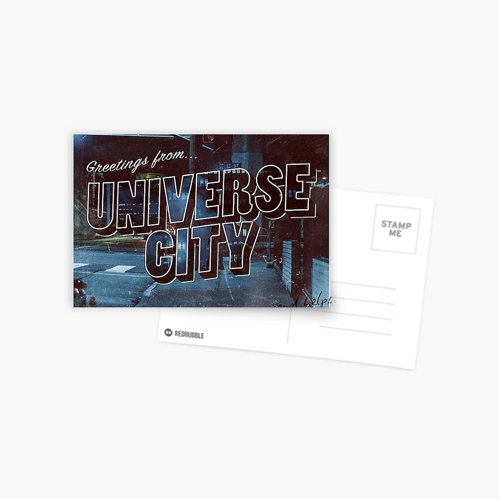 "UNIVERSE CITY postcard" Postcard for Sale by anyaquamarine Redbubble
