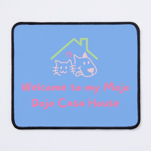 Item preview, Welcome to my Mojo Dojo Casa House, Colorful Door Mat with cat and dog designed and sold by Christie Olstad.