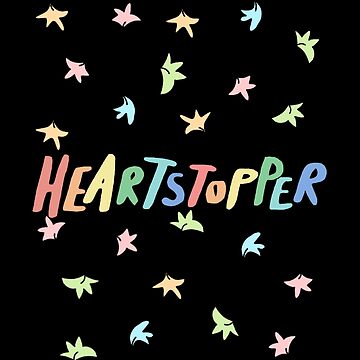 Artwork thumbnail, Heartstopper logo leaves (Black background) by Mabel-rgz