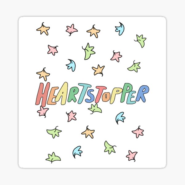 Heartstopper logo leaves (Black background) Sticker