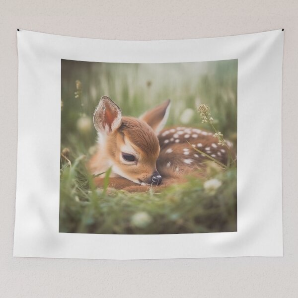 Item preview, Sleeping Deer - Cute Deer - Cute Baby Animals  designed and sold by baby-animal-art.