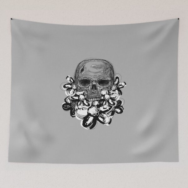 Item preview, Monochrome floral skull | Ink designed and sold by DarinaDrawing.