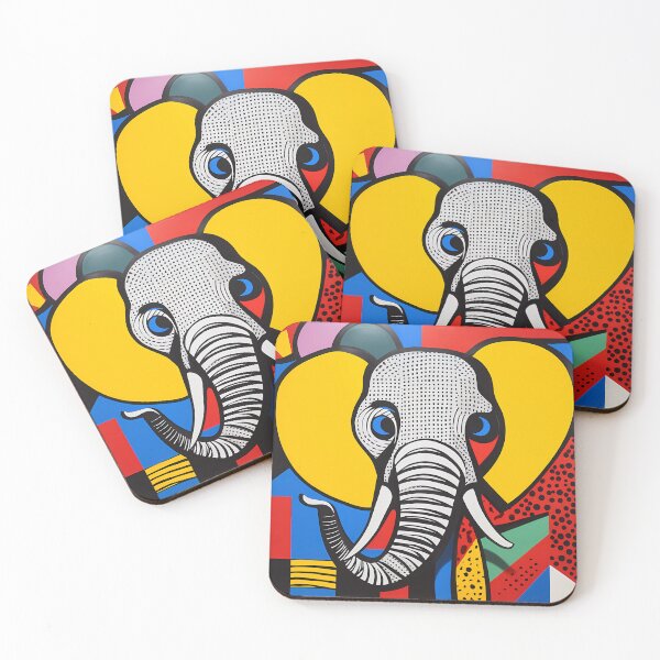 Item preview, A vibrant pop art elephant designed and sold by Cha-house.