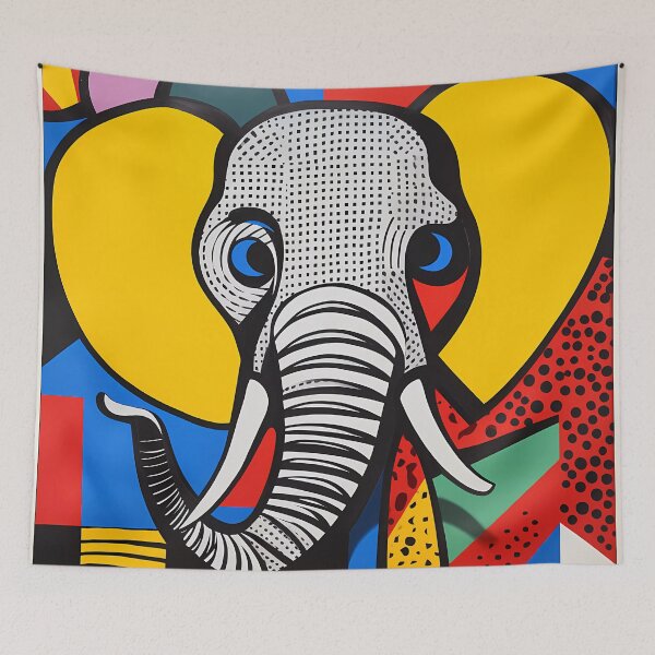 Item preview, A vibrant pop art elephant designed and sold by Cha-house.