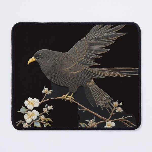 Item preview, Japanese embroidery style crow designed and sold by Ramen-Tees.