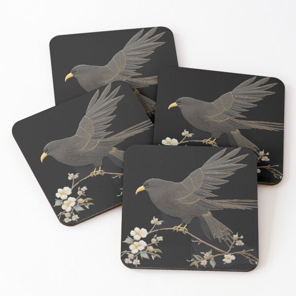 Item preview, Japanese embroidery style crow designed and sold by Ramen-Tees.