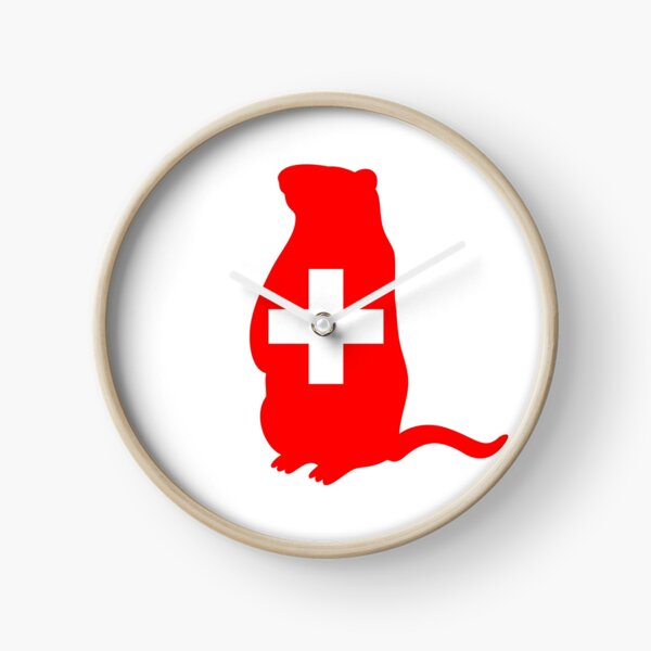 Flagge der Schweiz Murmeltier Uhr