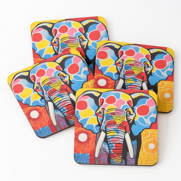 Item preview, A vibrant pop art elephant designed and sold by Cha-house.