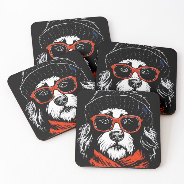 Item preview, Cool Dog in Winter Adorable Winter Hat and Glasses designed and sold by nakitavandiv.