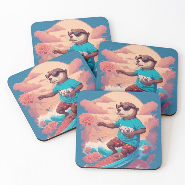 Item preview, Salty Breeze and Surfing Ease: Sea Otter Catching Waves with Charm  designed and sold by TribalNative.