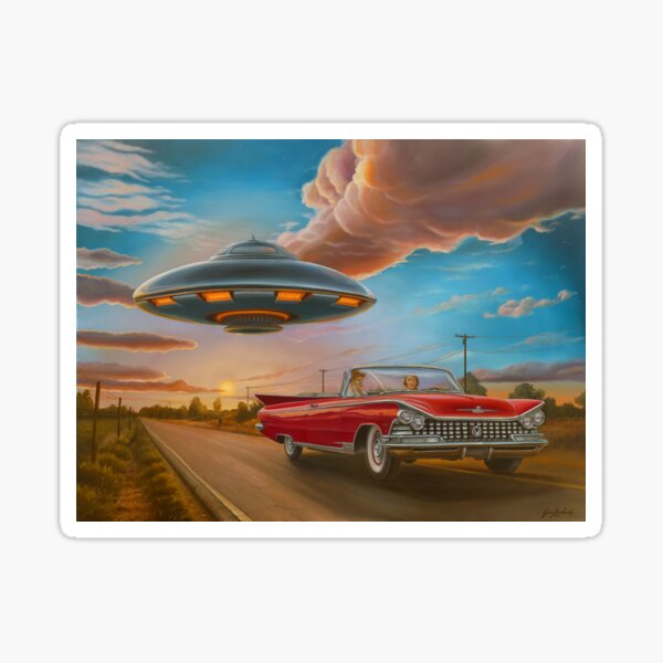 "Celestial Cruise" Oil Painting by Gary Lovelace Sticker