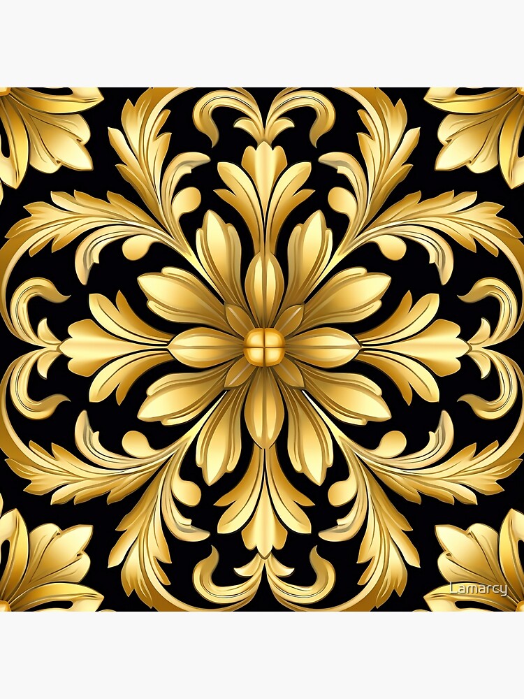 Dreams Pattern - Luxury Versace Pattern with Golden Motifs on