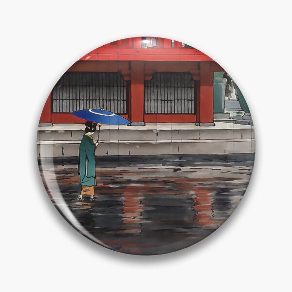 Item preview, Rain at Asakusa Kannon Temple - Vintage Woodblock Print designed and sold by HistorySimple.