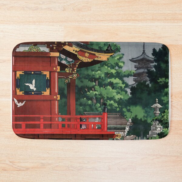 Item preview, Rain at Asakusa Kannon Temple - Vintage Woodblock Print designed and sold by HistorySimple.