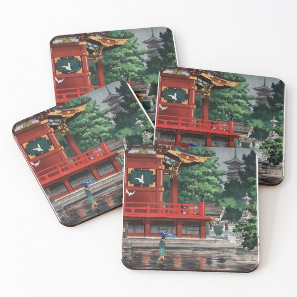 Item preview, Rain at Asakusa Kannon Temple - Vintage Woodblock Print designed and sold by HistorySimple.