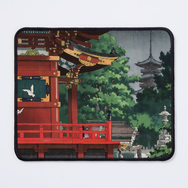 Item preview, Rain at Asakusa Kannon Temple - Vintage Woodblock Print designed and sold by HistorySimple.