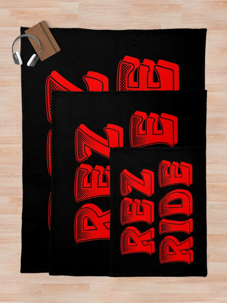 Aperçu 5 sur 6. Plaid avec l'œuvre Rez Ride / Rouge créée et vendue par JMWCD.
