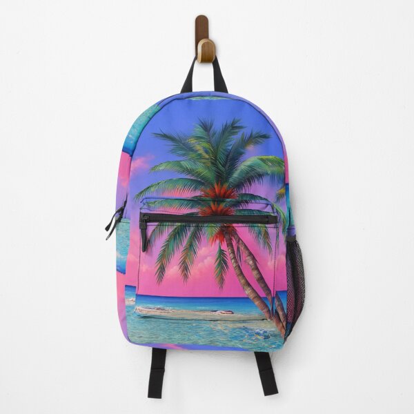 Item preview, Retro Sunset Summer Pink Clouds - Palm Trees On Beach designed and sold by SassyArtistry.