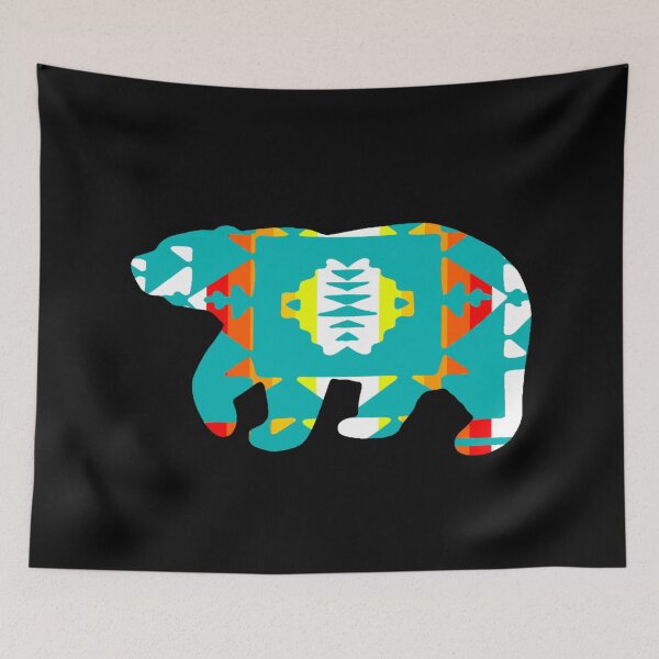 Item preview, Turquiose / Fire Color / White Native Print Bear designed and sold by JMWCD.