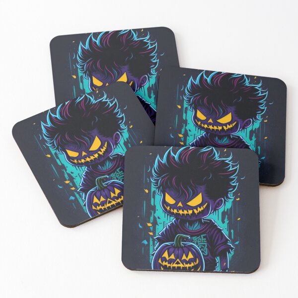Item preview, Neon Nocturne: Halloween Boy with Pumpkin designed and sold by irosh madushan.