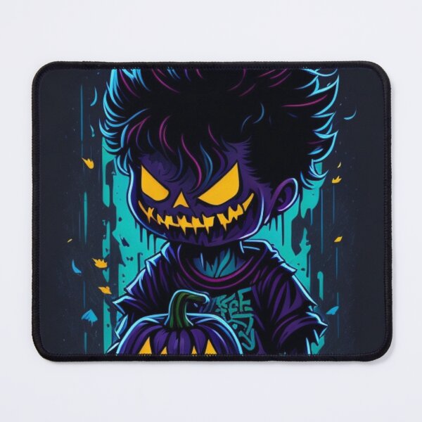 Item preview, Neon Nocturne: Halloween Boy with Pumpkin designed and sold by irosh madushan.