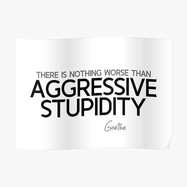 aggressive stupidity - goethe Poster
